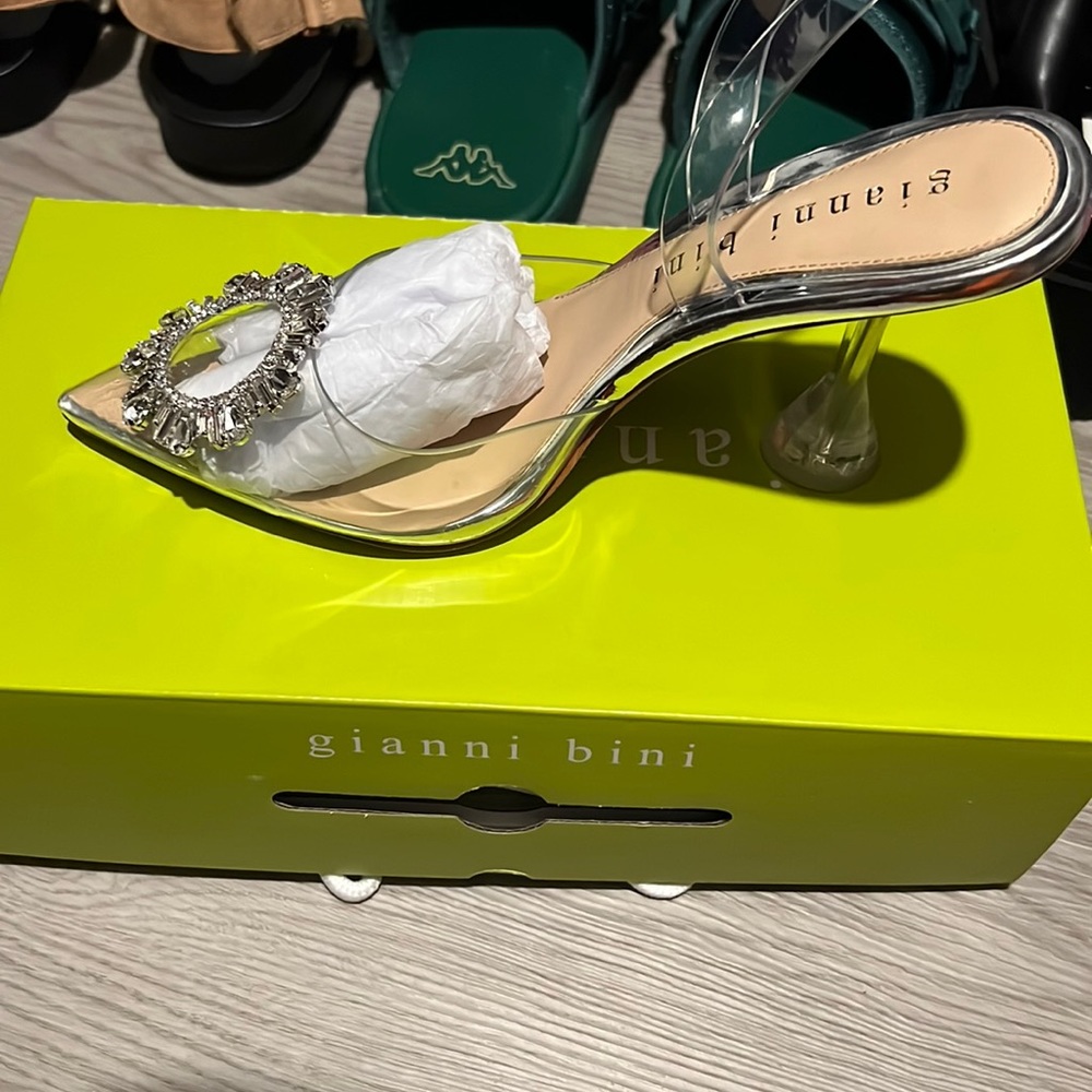 Rhinestone clear heel